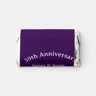 30th wedding anniversary name date purple simple hershey's miniatures