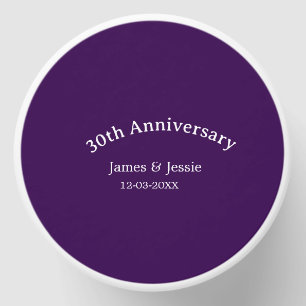 30th wedding anniversary name date purple simple mini candle favors