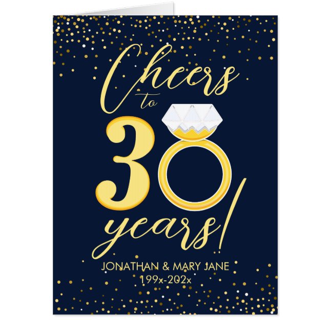 30th Wedding Anniversary Oversized Cheers Card (Front)