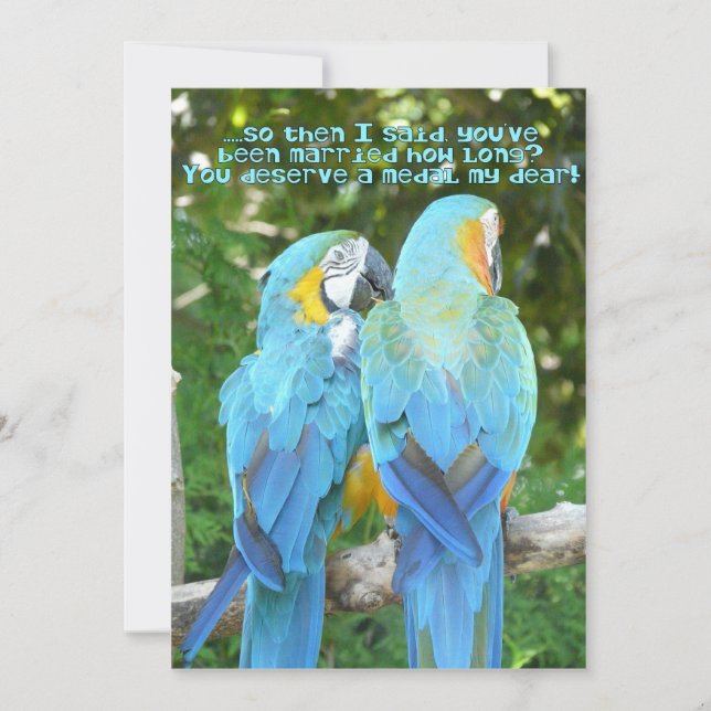 30th Wedding Anniversary Party/-Blue Parrot Humor Invitation (Front)