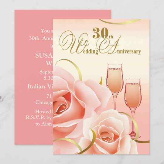 30th Wedding Anniversary Party Invitations | Zazzle.com