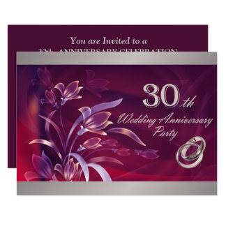 30th Wedding Anniversary Party Invitations