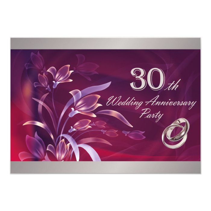  30th  Wedding  Anniversary  Party Invitations  Zazzle