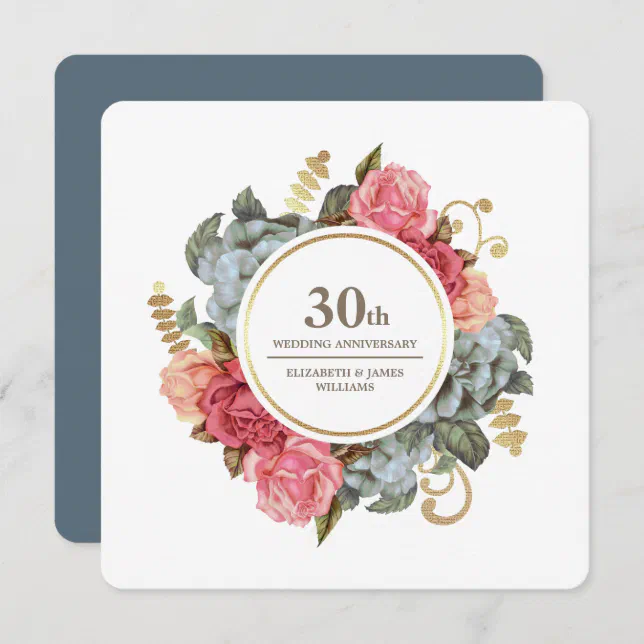 30th Wedding Anniversary Party Invitations Zazzle