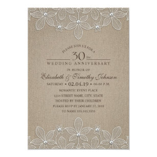 pearl anniversary 5x7 wedding invitations zazzle