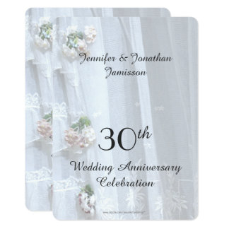 30th Wedding Anniversary Party, Vintage Lace Invitation