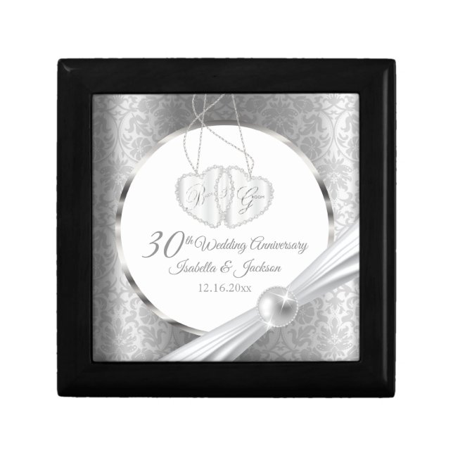 30th Wedding Anniversary - Pearl and Silver Gift Box (Front)