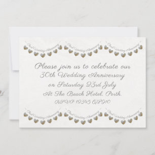 30th Wedding anniversary pearl bunting invite