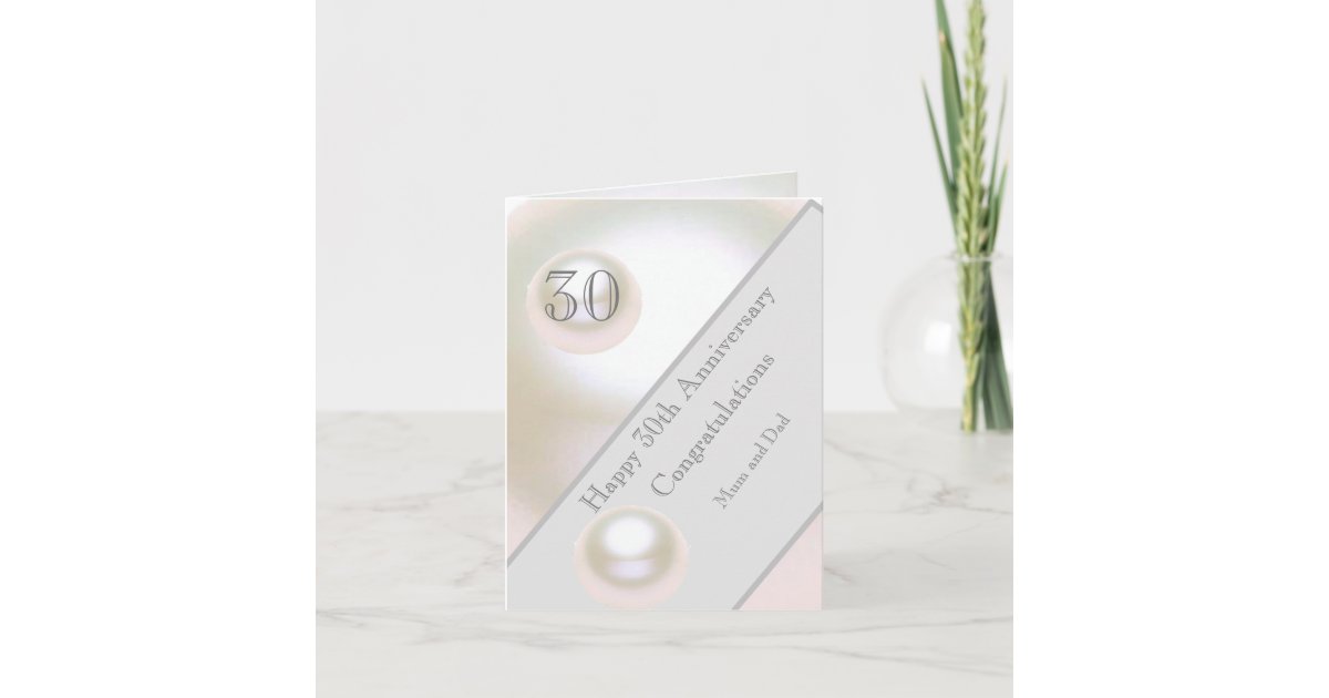 30th Wedding Anniversary Pearl Card | Zazzle