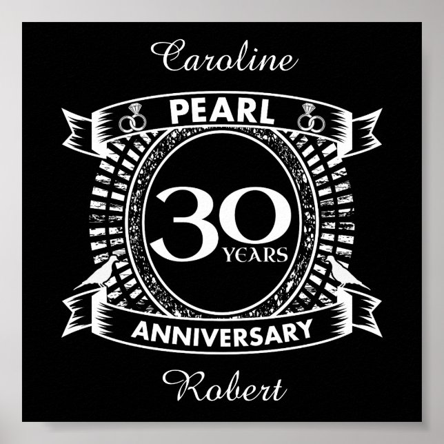30th wedding anniversary pearl crest poster (Front)