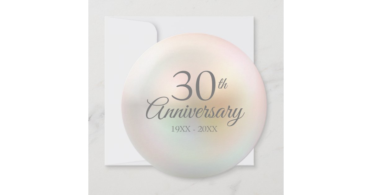 30th Wedding Anniversary Pearl Invitation | Zazzle