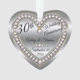 30th Wedding Anniversary Pearl Jubliee Keepsake Ornament