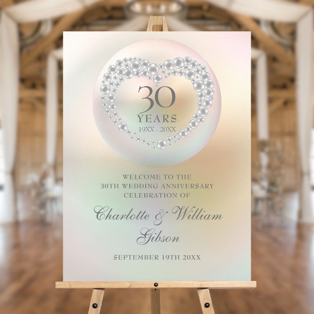30th Wedding Anniversary Pearl Welcome Sign (30th Wedding Anniversary Pearl Welcome Sign)