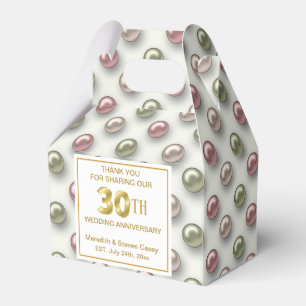 30th Wedding Anniversary Pearls Favor Box