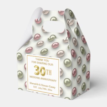 30th Wedding Anniversary Pearls Favor Box by visionsoflife at Zazzle