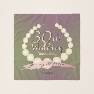 30th Wedding Anniversary Pearls Scarf