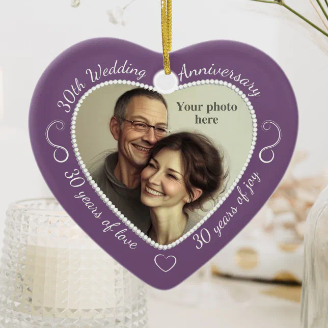 30th Wedding Anniversary Photo Ceramic Ornament | Zazzle