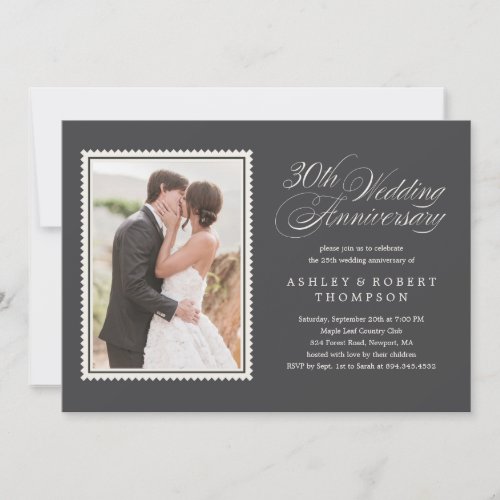 30th Wedding Anniversary Photo Invitations