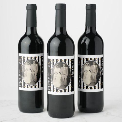 30th Wedding Anniversary Photo Wine Label