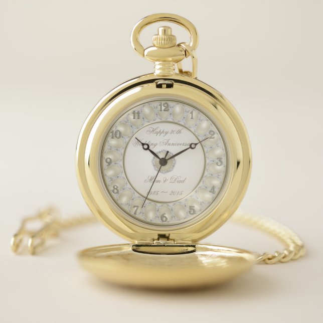 30th Wedding Anniversary Pocket Watch (Inside)