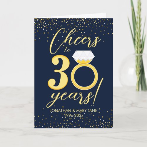 30th Wedding Anniversary Ring Cheers Card