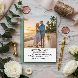 30th Wedding Anniversary Save the Date Photo Note Card