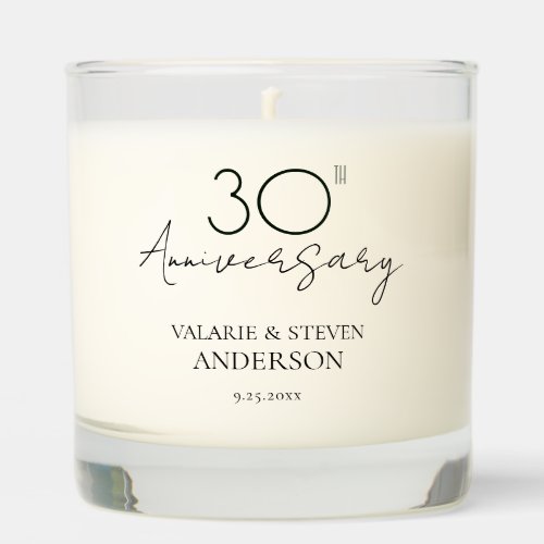 30th Wedding Anniversary Scented Jar Candle