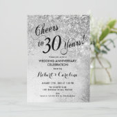 30th Wedding Anniversary Silver Invitation (Standing Front)