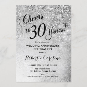 30th Wedding Anniversary Silver Invitation