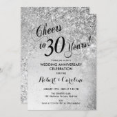 30th Wedding Anniversary Silver Invitation (Front/Back)