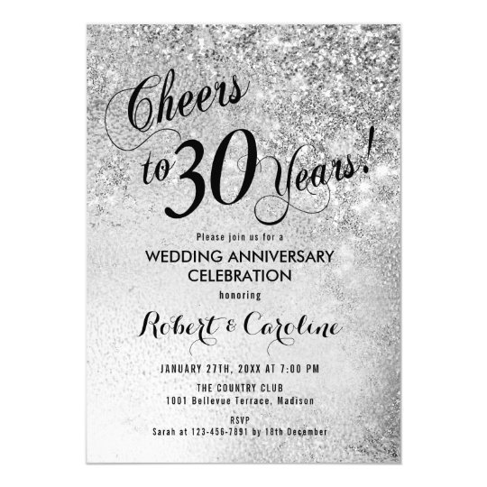 30th Wedding Anniversary Silver Invitation