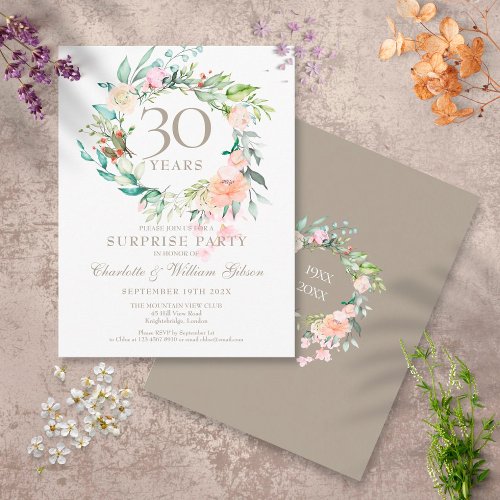 30th Wedding Anniversary Surprise Party Floral Postcard