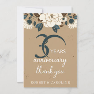 30th Wedding Anniversary Thank you Floral Card
