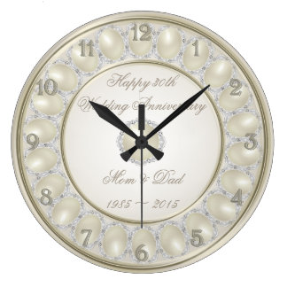 30th Wedding Anniversary Wall Clock