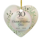 30th Wedding Anniversary Watercolor Greenery Pearl