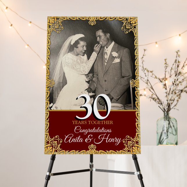 30th Wedding Anniversary Welcome Sign (In Situ (Stand))