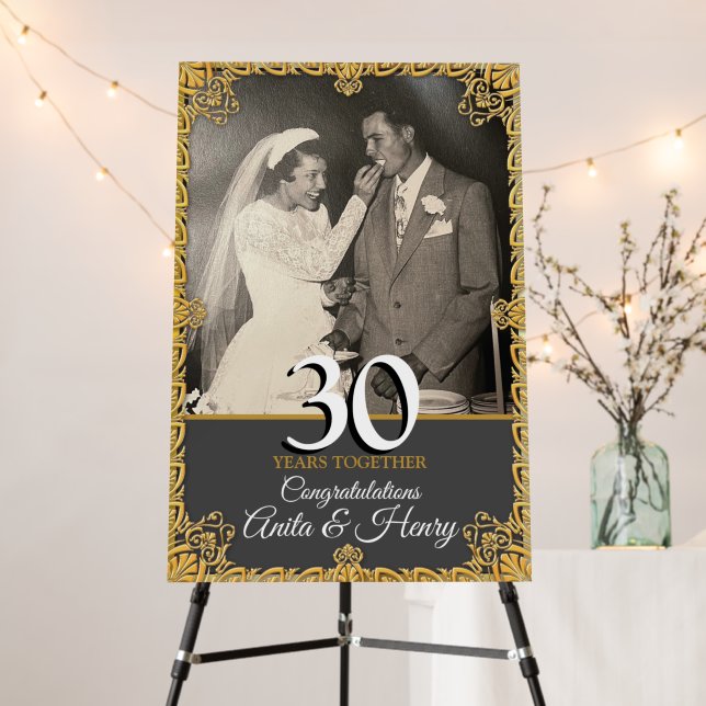 30th Wedding Anniversary Welcome Sign (In Situ (Stand))
