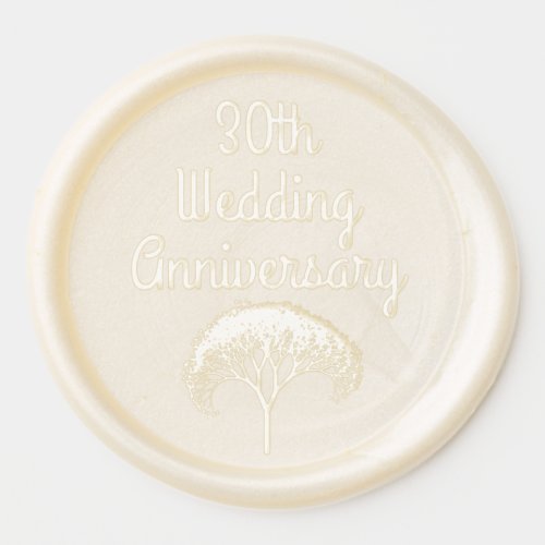 30th Wedding Anniversary with a Fractal Art Tree  Wax Seal Sticker