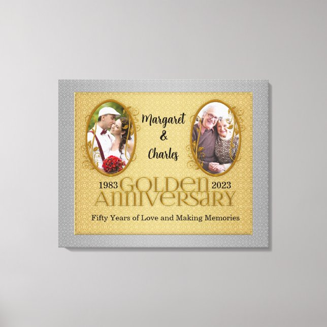 30x24 50th Golden Annivsersary Photo Collage Canvas Print (Front)