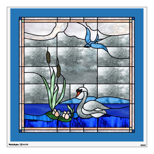 30x30 Nouveau Swan Window or Wall Decal (Front)