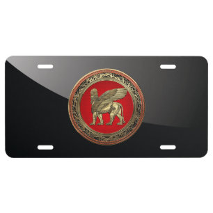 [310] Assyrian Winged Lion - Gold Lamassu License Plate