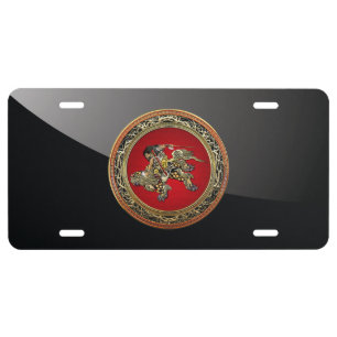 [310] Hokusai - Shoki Riding Shishi Lion License Plate