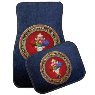 [310] Rosy Cross (Rose Croix) on Red & Gold Car Mat