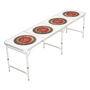[310] Vegvisir - Viking Gold Magic Runic Compass Beer Pong Table