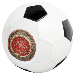 [310] Vegvisir - Viking Gold Magic Runic Compass Soccer Ball
