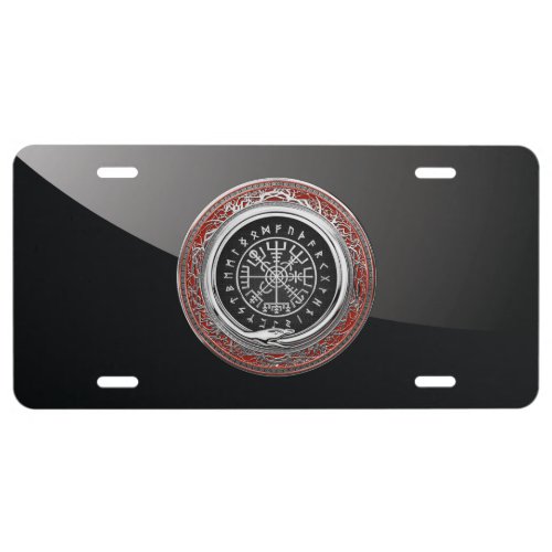 310 Vegvisir _ Viking Silver Magic Runic Compass License Plate