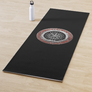 [310] Vegvisir - Viking Silver Magic Runic Compass Yoga Mat