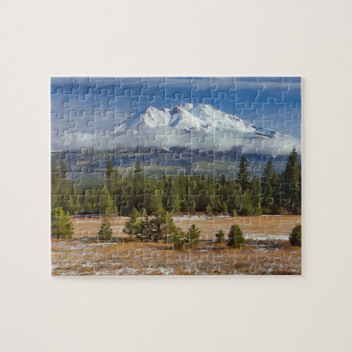 310D MOUNT SHASTA ACROSS A FIELD OF SNOW JIGSAW PUZZLE