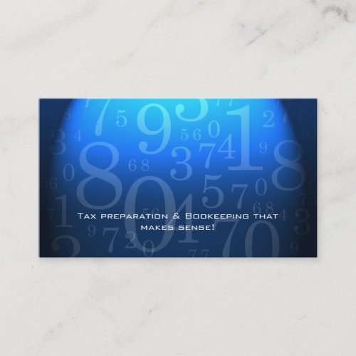 311 Accounting _ Bookkeeping Business Card Blue