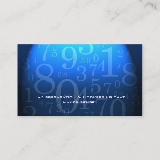 Customizable Accounting - Bookkeeping Business Card Blue